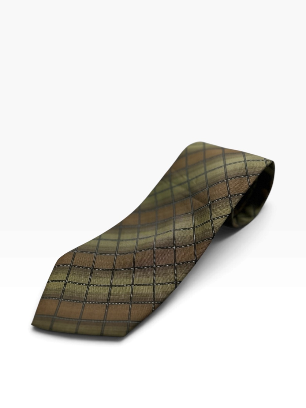 Umberto Frasi Classic Olive Plaid Men's Tie